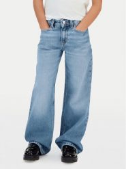 Calvin Klein Jeans Jeansy IG0IG03053 Niebieski Wide Leg. Niebieskie jeansy dziewczęce Calvin Klein Jeans, bez wzorów, z bawełny. Za 329.99 zł.