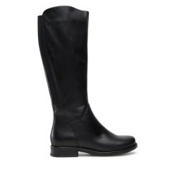 Kozaki Lasocki. Czarne kozaki damskie Lasocki, bez obcasa, na płaskiej podeszwie, bez zapięcia. Za 379.99 zł.