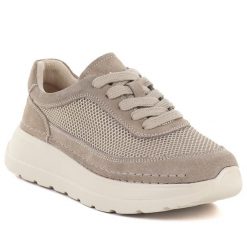 Skórzane półbuty damskie na platformie beżowe T.Sokolski W26-241. Brązowe półbuty damskie T.Sokolski, bez wzorów, ze skóry, bez obcasa, na platformie, bez zapięcia. Za 219.99 zł.