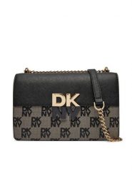 DKNY Torebka Echo Sm Chain Flap R423YE31 Czarny. Czarne listonoszki damskie DKNY, bez wzorów, ze skóry, bez dodatków. Za 849.99 zł.