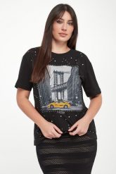 T-shirt damski z nadrukiem TWINSET ACTITUDE. T-shirty damskie Twinset Milano, xs, bez wzorów, bez kołnierzyka. Za 449.00 zł.