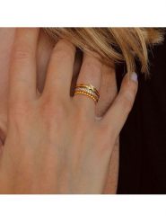 DIA DIAMONDS Pozłacany pierścionek z diamentami rozmiar: 54. Żółte pierścionki damskie DIA DIAMONDS, z diamentem, pozłacane. Za 208.95 zł.