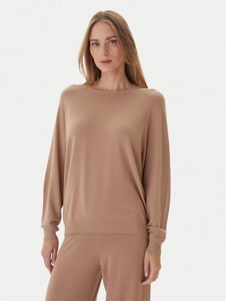 Kontatto Sweter 3M0820C Beżowy Regular Fit. Brązowe swetry klasyczne damskie Kontatto, m, z syntetyku, bez kołnierzyka. Za 189.99 zł.