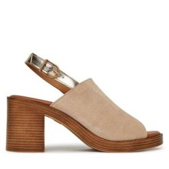 Sandały Tamaris. Brązowe sandały damskie Tamaris, bez wzorów, bez obcasa, na słupku, bez zapięcia. Za 279.99 zł.