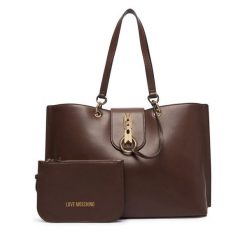 Torebka LOVE MOSCHINO. Brązowe shopper bag Love Moschino, bez wzorów, bez dodatków. Za 1,009.00 zł.
