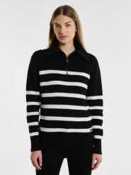Sweter damski w czarno-białe paski rozpinany z dodatkiem kaszmiru Stripalia 906. Czarne kardigany damskie Big Star, l, bez wzorów, z jeansu. W wyprzedaży za 209.99 zł.