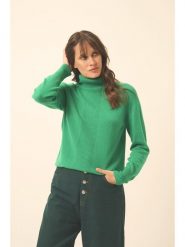 Just Cashmere Kaszmirowy golf w kolorze zielonym rozmiar: XXL. Zielone golfy damskie Just Cashmere, xxl, bez wzorów, z kaszmiru, bez ramiączek. Za 365.48 zł.