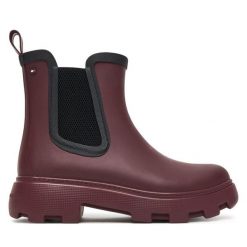 Kalosze Tommy Hilfiger. Czerwone kalosze damskie Tommy Hilfiger, bez wzorów. Za 329.99 zł.