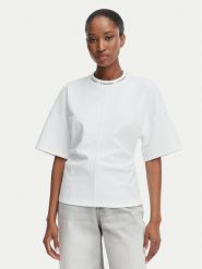 Calvin Klein Jeans T-Shirt LV047G235G Biały Regular Fit. Białe t-shirty damskie Calvin Klein Jeans, s, bez wzorów, z jeansu, bez kołnierzyka. Za 369.99 zł.