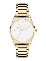 Tamaris Zegarek kwarcowy w kolorze złoto-białym rozmiar: onesize. Białe, analogowe zegarki damskie Tamaris, metalowe. Za 194.95 zł.