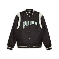 Kurtka z dresu Puma Team Varsity. Czarne kurtki sportowe damskie Puma, s, z aplikacjami, z dresówki, bez kaptura. Za 408.00 zł.