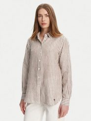 Weekend Max Mara Koszula Josef 2515111052 Beżowy Regular Fit. Brązowe koszule damskie Weekend Max Mara, bez wzorów, ze lnu, bez kołnierzyka, bez ramiączek. Za 599.99 zł.