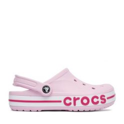 Klapki Crocs. Czerwone klapki damskie Crocs, bez wzorów, bez obcasa, bez zapięcia. Za 229.99 zł.