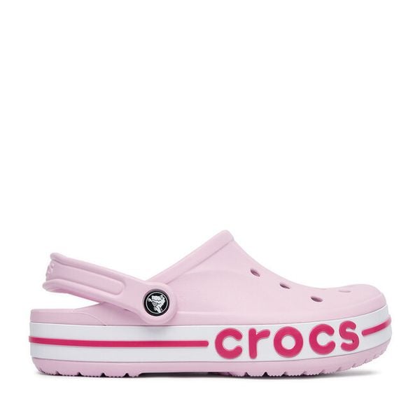 Klapki Crocs. Czerwone klapki damskie Crocs, bez wzorów, bez obcasa, bez zapięcia. Za 229.99 zł.