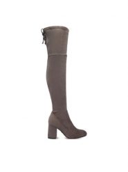 Nine West Kozaki CEO-C6031-2 Szary. Szare kozaki damskie Nine West, z materiału, bez obcasa, na słupku, bez zapięcia. Za 329.99 zł.