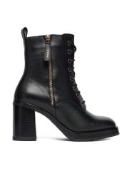 MEXX Trzewiki CEO-MX/039C-RST Czarny. Czarne botki damskie Mexx, ze skóry, bez obcasa, na słupku, bez zapięcia. Za 369.99 zł.