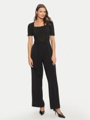 DKNY Kombinezon DD4E2933 Czarny Regular Fit. Czarne sukienki damskie DKNY, bez wzorów, z syntetyku, bez ramiączek. Za 449.99 zł.
