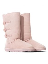 ISLAND BOOT Botki zimowe "Flora" w kolorze jasnoróżowym rozmiar: 40. Różowe botki damskie Island Boot, na zimę, bez obcasa, bez zapięcia. Za 65.23 zł.