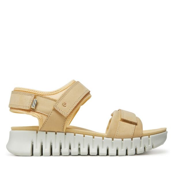 Sandały ECCO. Żółte sandały damskie ECCO, bez wzorów, bez obcasa, na płaskiej podeszwie, bez zapięcia. Za 669.99 zł.