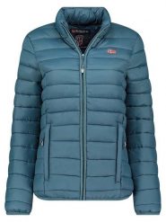 Geographical Norway Kurtka pikowana "Atika" w kolorze morskim rozmiar: S. Niebieskie kurtki damskie Geographical Norway, s, z aplikacjami, bez kaptura. Za 127.35 zł.