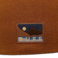 Czapka BUFF KNITTED BEANIE LILON LONG COPPER. Brązowe czapki damskie Buff, z aplikacjami, z dzianiny. Za 94.99 zł.