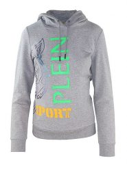 Plein Sport Bluza w kolorze szarym rozmiar: M. Szare bluzy damskie Plein Sport, m, bez wzorów, z bawełny, z kapturem. Za 215.21 zł.