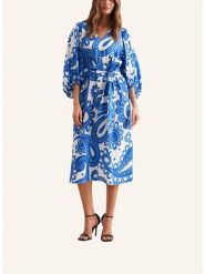 Seidensticker Sukienka w kolorze niebiesko-białym rozmiar: 42. Białe sukienki damskie Seidensticker, bez wzorów, z bawełny, bez ramiączek. Za 279.31 zł.