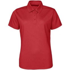 Damska Koszulka Polo. Czerwone koszulki damskie JUST COOL, bez wzorów, bez kołnierzyka, bez ramiączek. Za 65.99 zł.