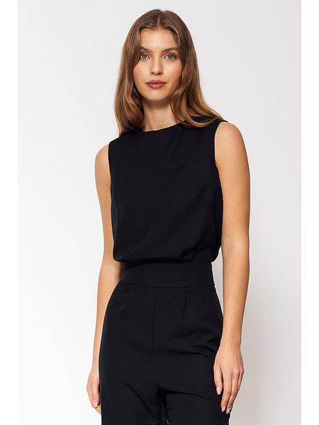 Nife Kombinezon w kolorze czarnym rozmiar: 44. Czarne kombinezony damskie Nife, bez wzorów, bez kołnierzyka, bez ramiączek. Za 170.07 zł.