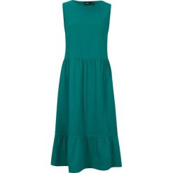Sukienka z dżerseju z czystej bawełny. Niebieskie sukienki damskie bonprix, bez wzorów, z bawełny, eleganckie, bez ramiączek. Za 74.99 zł.