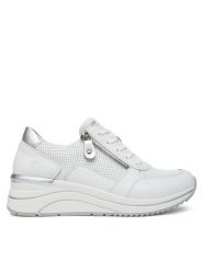 Remonte Sneakersy D0T06-80 Biały. Białe obuwie sportowe damskie Remonte, ze skóry, bez zapięcia. Za 419.99 zł.