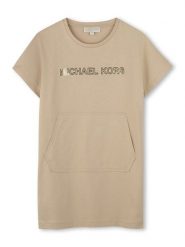 Michael Kors Sukienka codzienna R30353 D Beżowy Regular Fit. Brązowe sukienki dziewczęce Michael Kors, bez wzorów, z bawełny, bez ramiączek, proste. Za 399.99 zł.