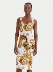 Versace Jeans Couture Sukienka codzienna 80HAO946 JS533 Biały Slim Fit. Białe sukienki damskie Versace Jeans Couture, bez wzorów, z jeansu, bez ramiączek. Za 1,139.00 zł.