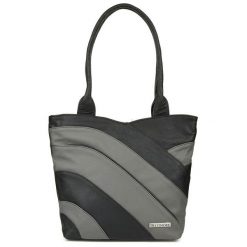Shopperka skórzana Beltimore L38 czarno-szara. Czarne torebki klasyczne damskie ze skóry, na ramię, duże, bez dodatków. Za 208.99 zł.