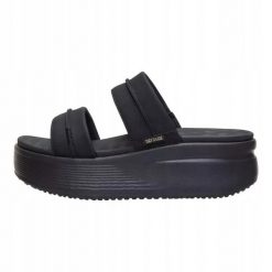 HeyDude Damskie Sandały Austin Slide Classic. Czarne klapki damskie Hey dude, bez wzorów, z materiału, bez obcasa, bez zapięcia. Za 259.00 zł.