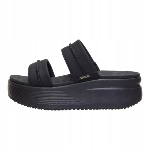 HeyDude Damskie Klapki Austin Slide Classic. Czarne klapki damskie Hey dude, bez wzorów, z materiału, bez obcasa, bez zapięcia. Za 259.00 zł.