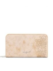 Desigual Portfel 26SAYP22 Beżowy. Brązowe portfele damskie Desigual, bez wzorów, ze skóry. Za 249.99 zł.