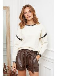 Joséfine Sweter "Brami" w kolorze kremowym rozmiar: M. Brązowe swetry klasyczne damskie Joséfine, m, bez kołnierzyka. Za 205.93 zł.