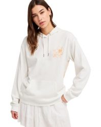 Bluza z kapturem damska SURF STOKED TERRY VINT. Białe bluzy damskie Roxy, m, bez wzorów, z bawełny, z kapturem. Za 167.99 zł.
