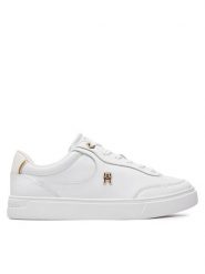 Tommy Hilfiger Sneakersy Essential Chic Court Sneaker FW0FW08322 Biały. Białe obuwie sportowe damskie Tommy Hilfiger, ze skóry, bez zapięcia. W wyprzedaży za 239.99 zł.