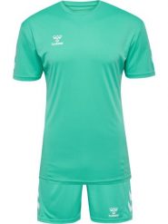 Zestaw koszulka + szorty Hummel Logo. Czarne spodenki sportowe damskie Hummel, na lato, l, bez wzorów, z bawełny, na fitness i siłownię. Za 153.00 zł.