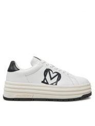 LOVE MOSCHINO Sneakersy JA15096G1LIA110A Biały. Białe obuwie sportowe damskie Love Moschino, ze skóry, bez zapięcia. Za 499.99 zł.