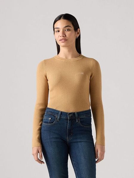 Levi's Sweter w kolorze beżowym rozmiar: M. Brązowe swetry klasyczne damskie Levi's, m, bez kołnierzyka. Za 140.86 zł.