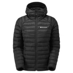 Kurtka puchowa damska z kapturem Montane Anti-freeze. Czarne kurtki damskie Montane, m, bez wzorów, z nylonu, z kapturem. Za 910.45 zł.
