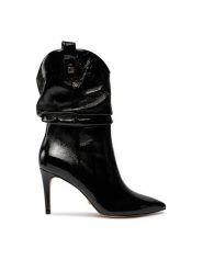 Guess Botki Benisa FL8BEA SUE10 Czarny. Czarne botki damskie Guess, ze skóry, bez obcasa, na szpilce, bez zapięcia. Za 1,309.00 zł.
