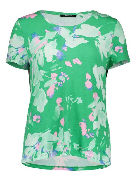 TAIFUN Koszulka w kolorze zielonym rozmiar: 46. Zielone koszulki damskie Taifun, bez wzorów, bez kołnierzyka, bez ramiączek. Za 87.40 zł.