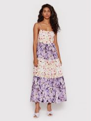 Desigual Sukienka letnia Estrella 22SWVW26 Fioletowy Regular Fit. Fioletowe sukienki damskie Desigual, bez wzorów, z wiskozy, bez ramiączek. Za 619.99 zł.