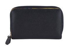 Portfel skórzany BARBERINI'S czarny WB-009-1. Czarne portfele damskie Barberinis, bez wzorów, ze skóry. Za 169.99 zł.