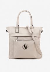 Szara Torebka Shopperka z Metaliczną Aplikacją i Dodatkowym Paskiem na Ramię Idalenna. Szare shopper bag Born2be, z jeansu, na ramię, zdobione, bez dodatków. Za 99.99 zł.