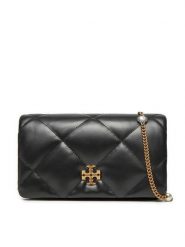 Tory Burch Torebka Kiara Charm Diamiond Quilt 162139 Czarny. Czarne torebki wieczorowe damskie Tory Burch, bez wzorów, ze skóry, bez dodatków. Za 2,239.00 zł.